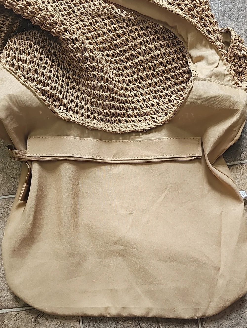 Large Boho Crochet Raffia Slouchy Hobo Shoulder Bag Tan Woven Straw Beach Tote